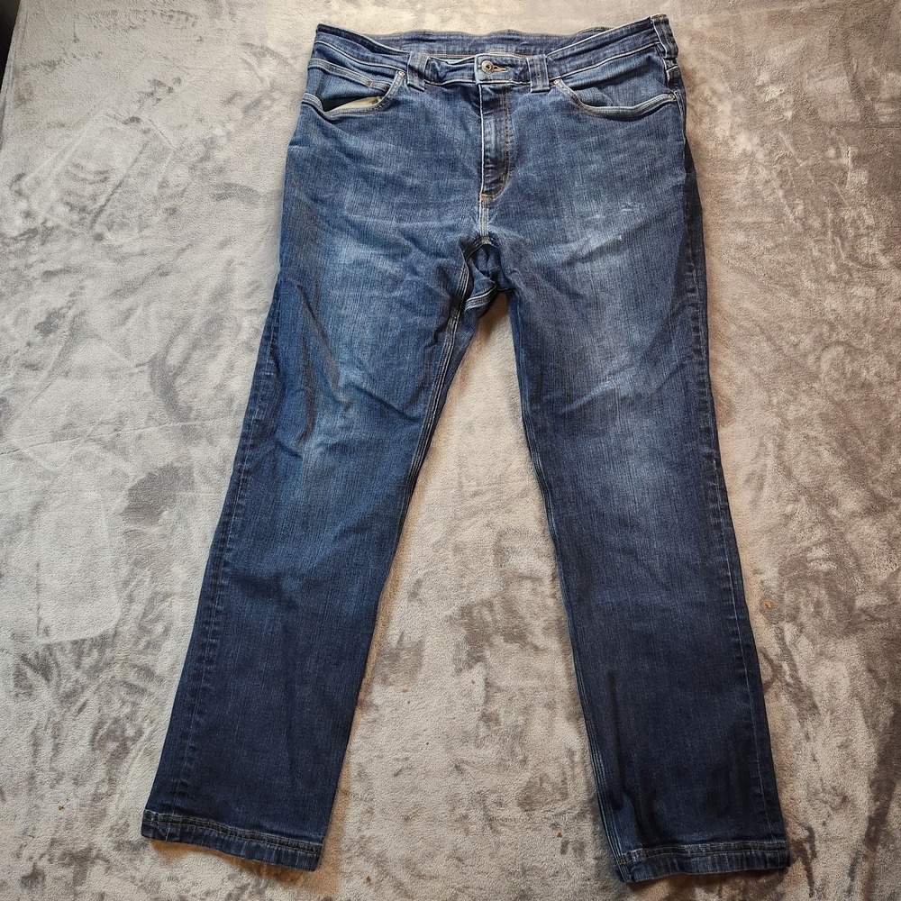 Duluth Jeans Mens 38x32 Blue Relaxed Fit Ballroom Double Flex Denim Workwear